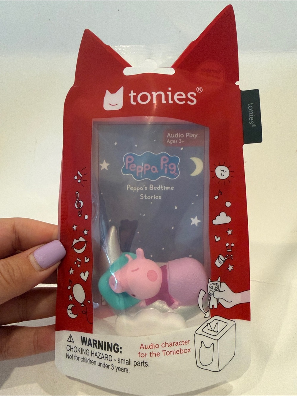 NWT Tonies Peppa Pig Peppa's Bedtime Stories Figurine - Pink & Teal